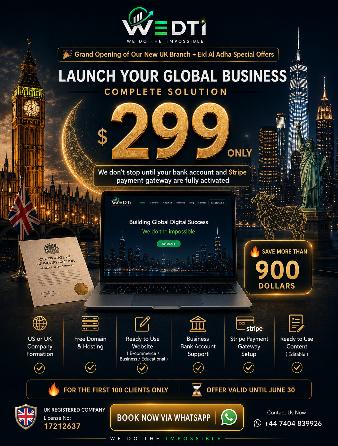 WEDTI International Business Launch Package – Complete Setup for $299