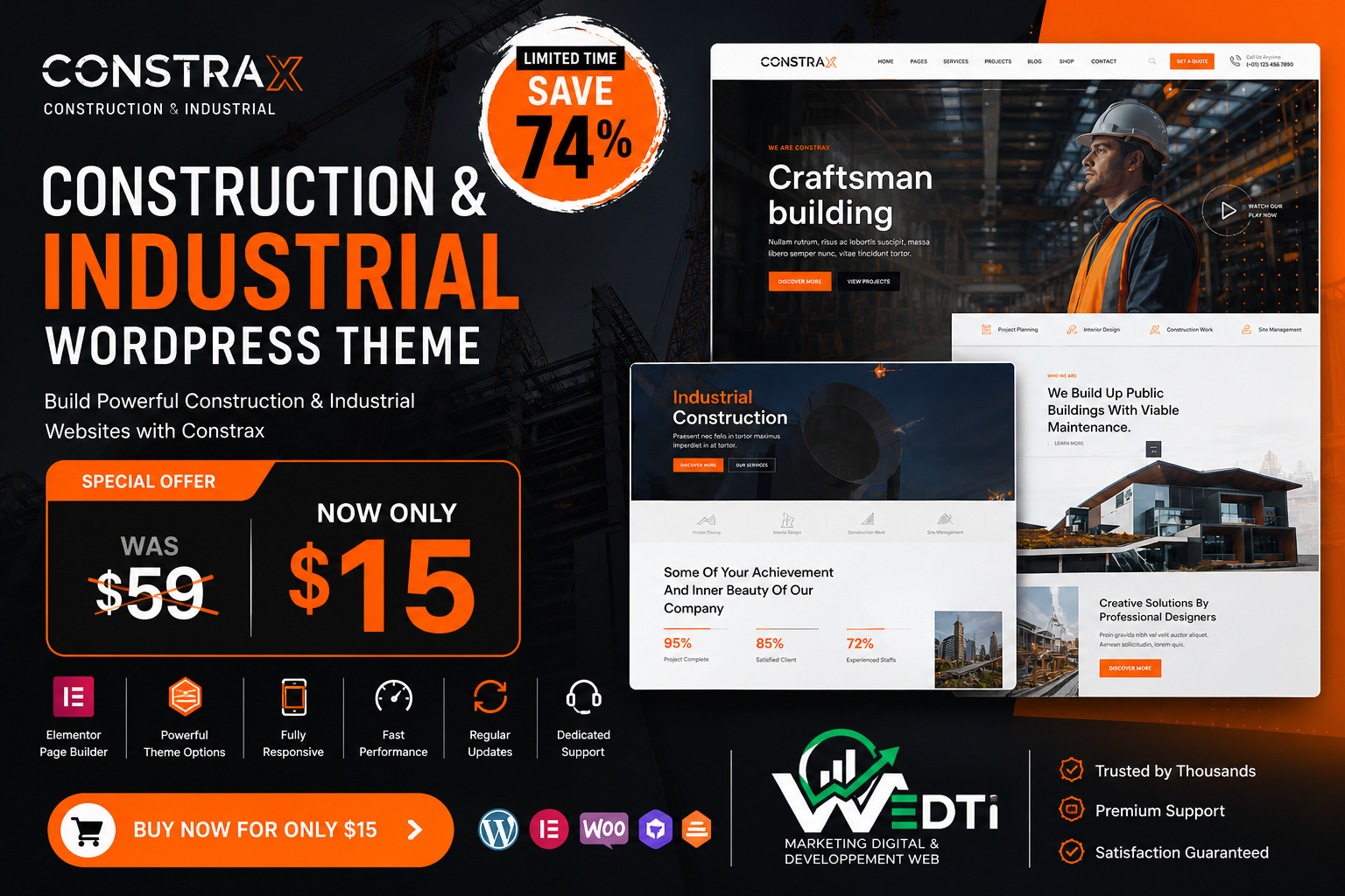 Constrax - Construction & industrial WordPress Elementor Theme
